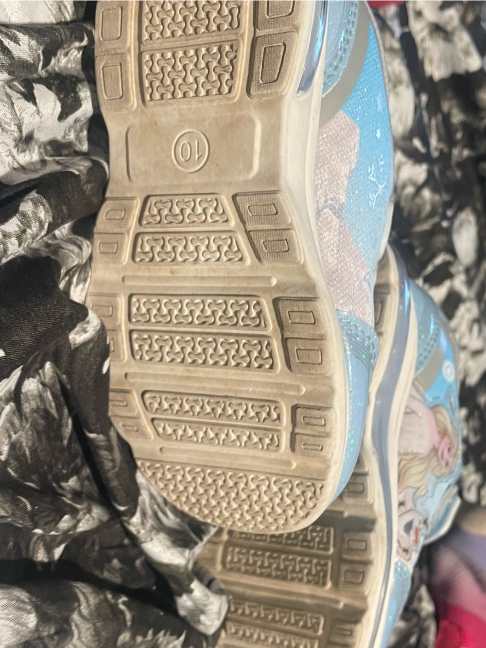 Disney Glitter Light-Up Sneakers in Blue and Silver
